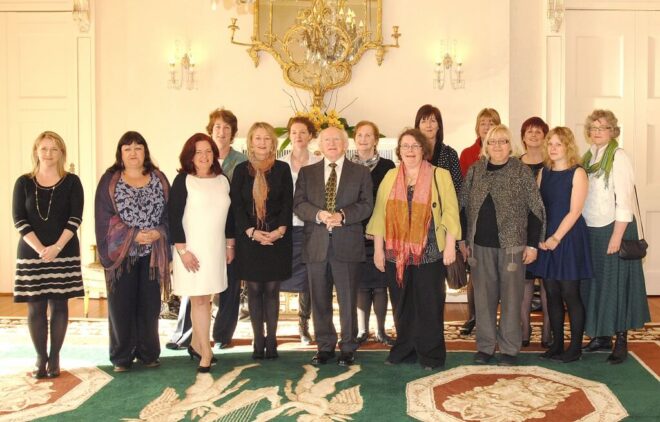 RCNI members of Rape Crisis Centres meet with President of Ireland Michael D Higgins at the Áras on the 23rd of January 2012.