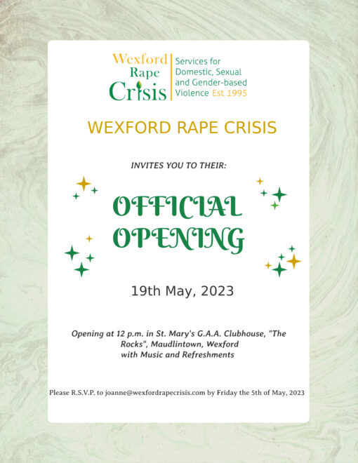 Wexford Rape Crisis Official Opening Invitation